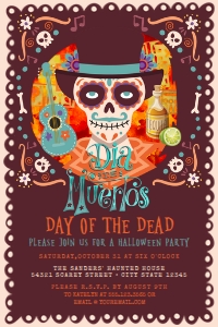Day of The Dead Invitations, Día de Muertos Invitations, Editable Halloween Party Invitation, Costume party invitation, Printable Invitation design preview