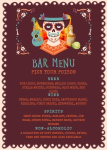 DayoftheDeadBarMenu: Día de los Muertos Invitation Bundle, Editable Day of the Dead Invitation Set, Halloween Invitation Kit, Invitation Bundle, Corjl Template