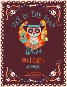 DayofthedeadWelcome8x11: Día de los Muertos Invitation Bundle, Editable Day of the Dead Invitation Set, Halloween Invitation Kit, Invitation Bundle, Corjl Template
