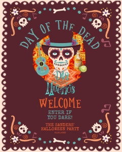 DayoftheDeadWelcome16x20: Día de los Muertos Invitation Bundle, Editable Day of the Dead Invitation Set, Halloween Invitation Kit, Invitation Bundle, Corjl Template