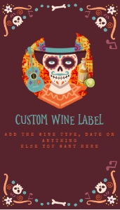 DayoftheDeadWineLabel2x3.5: Día de los Muertos Invitation Bundle, Editable Day of the Dead Invitation Set, Halloween Invitation Kit, Invitation Bundle, Corjl Template