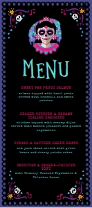 Editable Dinner Menu, Day of the dead Dinner Menu, Digital Download Food Menu,Halloween Printable Menu, Instant Download,Corjl Template Menu design preview