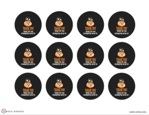 Cute Pumpkin Printable Thank You Tags, Halloween Cupcake Toppers, Gift Tags, Editable Favor Tags, Corjl Template, Pumpkin Themed Favor Tags design preview