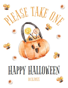 HalloweenKidsTrickorTreatSign8x11: Little Pumpkin Halloween Welcome Signs, Pumpkin Halloween Signs, Cute Pumpkin Signs, Halloween Party Signs, Printable Halloween Party Signs