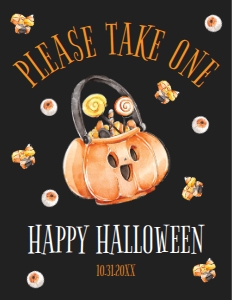 HalloweenKidsTrickorTreatSign8x11BLK: Cute Pumpkin Signs, Little Pumpkin Halloween Welcome Signs, Pumpkin Halloween Signs, Party Signs, Halloween Signs, Printable Party Signs