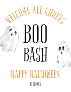 Printable Party Signs, Ghost Halloween Welcome Signs, Boo Bash Signs, Ghost Signs, Party Signs, Halloween Decorations, Halloween Party Signs design preview