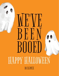 HalloweenboobashorangeBooedSign8x11: You've Been Booed Kit, You've Been Booed Printable, Halloween Boo Cards, Halloween Boo Kit, We've Been Booed, Booed Sign, Instant Download