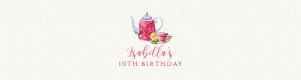 Editable Tea Party Themed Water bottle Labels, Printable Drink Labels, Custom Labels, Corjl Template, Floral Tea Party Beverage Wrappers design preview