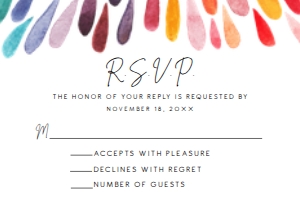 Rainbow Themed RSVP card, Rainbow rsvp Card, rsvp Card Template, Instant Download, Corjl Card Template, Enclosure Card, Printable RSVP Card design preview