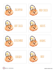 Printable Food Label, Cute Pumpkin Party Signs, Instant Download, Halloween Party  Signs, Editable Party Sign, Corjl Halloween Sign Template design preview