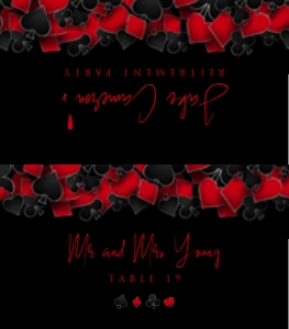 CasinoREdEscortFolded: Casino Night Place Card, Casino Table Card, Las Vegas Themed Escort Card, Black and Red Name Card, Corjl Template, Modern Name Cards, DIY