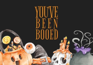 HalloweenkidsBlkBoodCard: Instant Download You've Been Booed Kit, You've Been Booed Printable, Halloween Boo Cards, Halloween Boo Kit, We've Been Booed, Booed Sign