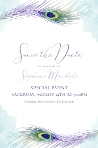 Editable Save the Date Cards, Peacock Save the Date, Peacock Themed Event Template, Wedding Save the Date, Save the Date, Corjl Template design preview