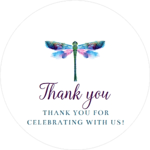 PurpleDragonflyRoundTag: Editable Invitation Set, Printable Invitation Kit, Dragonfly Bridal Shower Invite Bundle, Corjl Template Invitation, Dragonfly Invitation