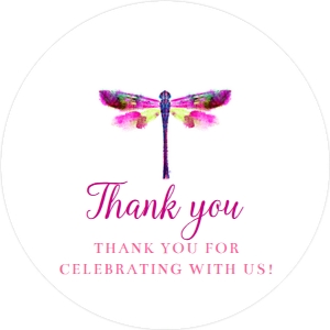 PinkDragonflyRoundtag: Dragonfly Bridal Shower Invite Bundle, Printable Invitation Kit, Editable Invitation Set, Corjl Template Invitation, Dragonfly Invitations