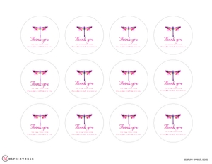PinkDragonflyRoundtag2: Dragonfly Bridal Shower Invite Bundle, Printable Invitation Kit, Editable Invitation Set, Corjl Template Invitation, Dragonfly Invitations