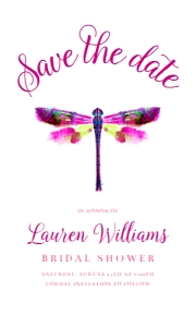 PinkDragonflySavethedate5c3: Dragonfly Bridal Shower Invite Bundle, Printable Invitation Kit, Editable Invitation Set, Corjl Template Invitation, Dragonfly Invitations