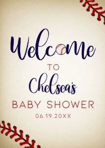 VintagebaseballWelcome5x7BB: Vintage Baseball Baby Shower Welcome Sign, Printable Sign, Custom Welcome Sign, Editable Welcome Sign, Instant download