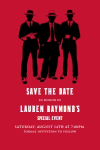 Mobster Themed Printable Save the Date Card for Birthday Party Editable Speakeasy Save the Date Corjl Template Digital Download Adult Theme design preview