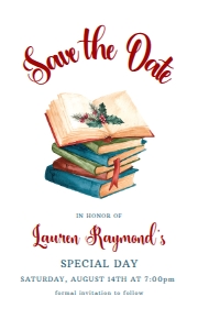 Editable Save the Date Cards, Book Club Save the Date, Event Template, Holiday Party Save the Date, Christmas Save the Date, Corjl Template design preview