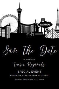 Editable Save the Date Cards, Las Vegas Save the Date Card, Vegas Themed Card Template, Wedding Save the Date, Save the Date, Corjl Template design preview