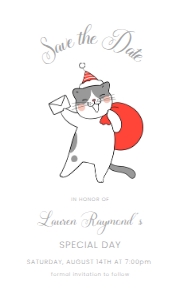 ChristmasCatsInvite5x3: Cat Christmas Invitation Set, Christmas Cats Invitation Bundle, Holiday Cats Party Kit, Editable Invite Kit, Printable Holiday Invite Kit