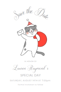 ChristmasCatsSavetheDate4x6: Cat Christmas Invitation Set, Christmas Cats Invitation Bundle, Holiday Cats Party Kit, Editable Invite Kit, Printable Holiday Invite Kit