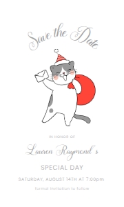 ChristmasCatsSavetheDate5x3: Cat Christmas Invitation Set, Christmas Cats Invitation Bundle, Holiday Cats Party Kit, Editable Invite Kit, Printable Holiday Invite Kit