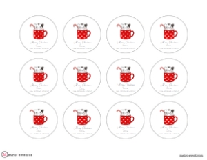 Editable Gift Labels, Cat Favor Tag, Round Gift Tags, Printable Favor Tag, Christmas Gift Tag, Corjl Template, Cat Cupcake Topper, Cat Tags design preview