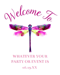 PinkDragonflyWelcome16x20: Dragonfly Bridal Shower Invite Bundle, Printable Invitation Kit, Editable Invitation Set, Corjl Template Invitation, Dragonfly Invitations