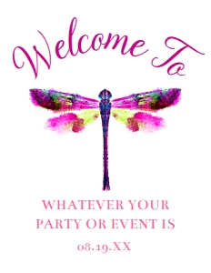 PinkDragonflyWelcome8x11: Dragonfly Bridal Shower Invite Bundle, Printable Invitation Kit, Editable Invitation Set, Corjl Template Invitation, Dragonfly Invitations