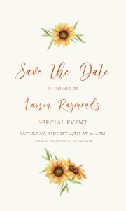 Editable Save the Date Card, Rustic Country Sunflower Save the Date, Corjl Template, Wedding Save the Date, Corjl Template Save the Date design preview
