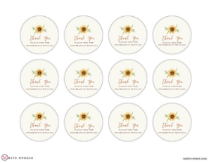 Rustic Sunflower Favor Tag, Sunflower Gift Tags, Editable Sunflower Gift Label, Printable Favor Tag, Corjl Gift Tag Template, Thank You Tags design preview