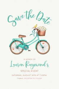 DaisyBikeSavetheDate4x6: Boho Vintage Bike and Daisy Bridal Shower Invitation Printable Kit Rustic Boho Editable Wedding Shower Bundle Edit with Corjl DIY Printables