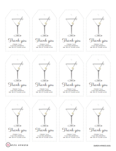 MartiniFavorTag1: Cocktails Gift Tag, Editable Favor Tag, Martini Glass Favor Tag, Printable Favor Tags, Thank You Tag, Editable Favor Tag, Printable Gift Tag