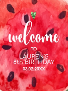 WatermelonWelcomeThree18x24: Editable Watermelon Welcome Sign, Sweet Celebration Signs, Printable Party Sign, Instant Download, Corjl Template, Fruit Themed Party signs