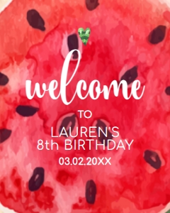 WatermelonWelcomeThree16x20: Editable Watermelon Welcome Sign, Sweet Celebration Signs, Printable Party Sign, Instant Download, Corjl Template, Fruit Themed Party signs