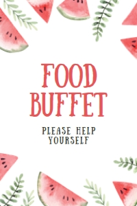 WatermelonBBQFoodSign4x6: Editable Food Signs, Food Labels, Watermelon Themed Food Signs, Food Table Sign, Summer Party, Corjl Template, Instant Download, Printable