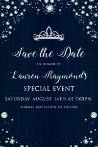 Editable Save the Date Card, Denim and Diamond Save the Date, Corjl Event Template, Wedding Save the Date, Save the Date, Corjl Template design preview