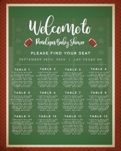 FootballSeatingChart16x20: Football Custom Seating Chart, Printable Seating Chart Sign, Seating Chart Poster, Editable Seating Chart, Event Seating Charts