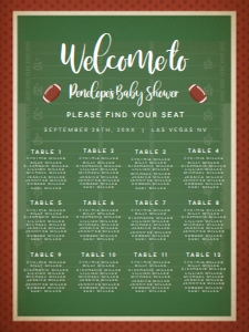 FootballSeatingChart18x24: Football Custom Seating Chart, Printable Seating Chart Sign, Seating Chart Poster, Editable Seating Chart, Event Seating Charts