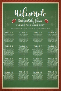 FootballSeatingChart20x30: Football Custom Seating Chart, Printable Seating Chart Sign, Seating Chart Poster, Editable Seating Chart, Event Seating Charts