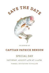 JumpingFishSavetheDate4x6: Fish Themed Retirement Party Save the Date, Ocean Inspired Save the Date, Corjl Digital Template, Printable Card, Editable Digital Download