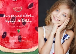 Editable Bright and Cheerful Watermelon Birthday Party Invitation - Edit Instantly on Corjl - Printable DIY Invitation Sweet Celebration design preview