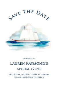 Nautical Retirement Party Save the Date Card - Sail into Retirement with Style Editable Save the Date Cards, Corjl Template, Etsy Exclusive design preview