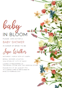 BotanicalFloralBaby5x7: Wildflower Baby Shower Invitation Bundle, Printable Baby Shower Invitation and Games, Baby Shower Decorations Set, Corjl Template
