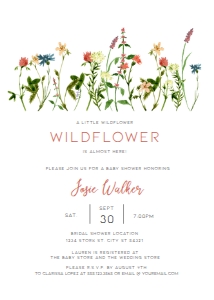 BotanicalFloralInviteBabyTwo5x7: Wildflower Baby Shower Invitation Bundle, Printable Baby Shower Invitation and Games, Baby Shower Decorations Set, Corjl Template