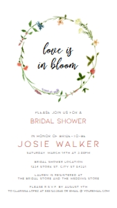 Boho Bridal Shower Invitation Love is in Bloom Invitation Wildflower Bridal Shower Invitation Edit with Corjl Wildflower Wedding Shower design preview
