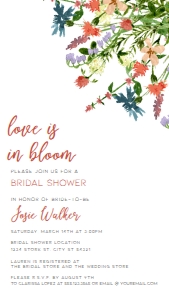 Boho Love is in Bloom Bridal Shower Invitation, Bohemian Invitation, Wildflower Bridal Shower Invitation, Instant Download, Edit with Corjl design preview