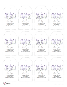 Printable Lavender and Wildflower Boho Gift Tags for Nature Lovers, Lavender Thank You Tags, Corjl Template, Editable Gift Tags design preview